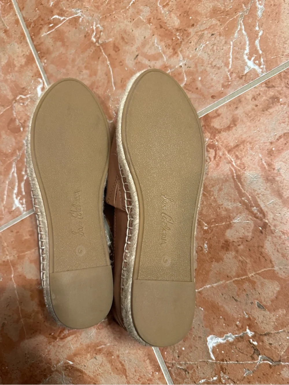 Sam Edelman Khloe Carmel Brown Soft Leather Espadrilles Slip On Size 6